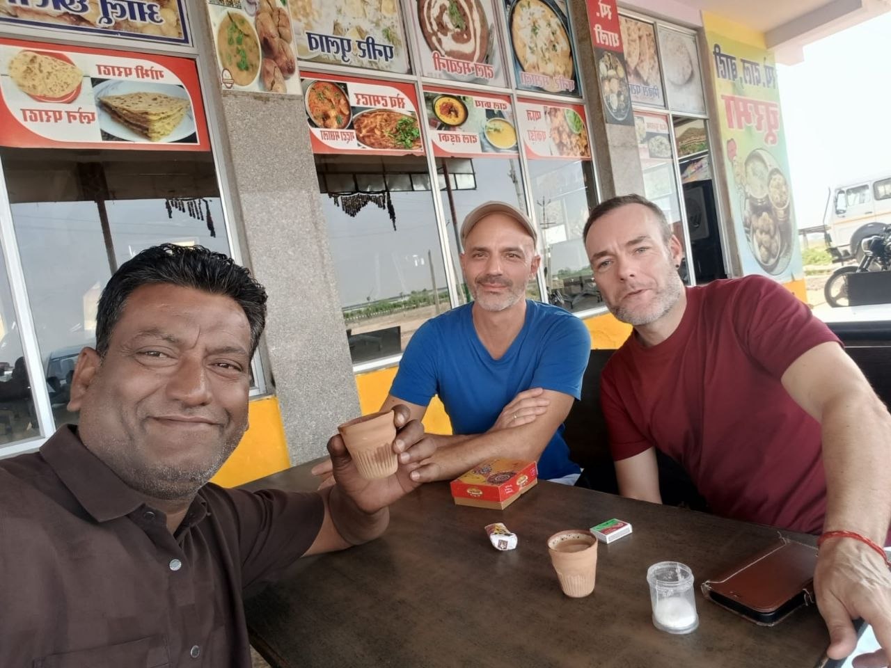 Chai break at a roadside dhaba